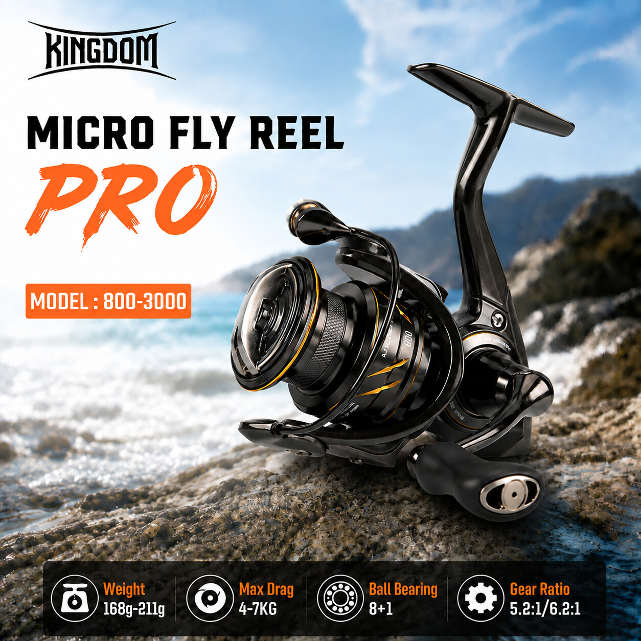 Kastking Reel Zephyr - Рыболовная спиннинговая катушка Kingdom Micro Fly